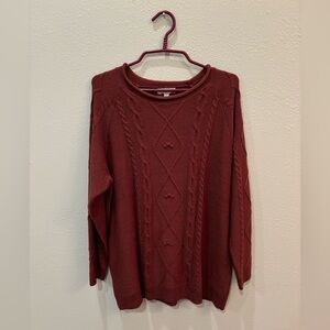 Bailey’s Blossoms Boutique Burgundy Sweater Womens NWT